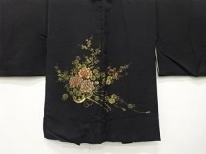 漆　花車模様織り出し　絵羽織